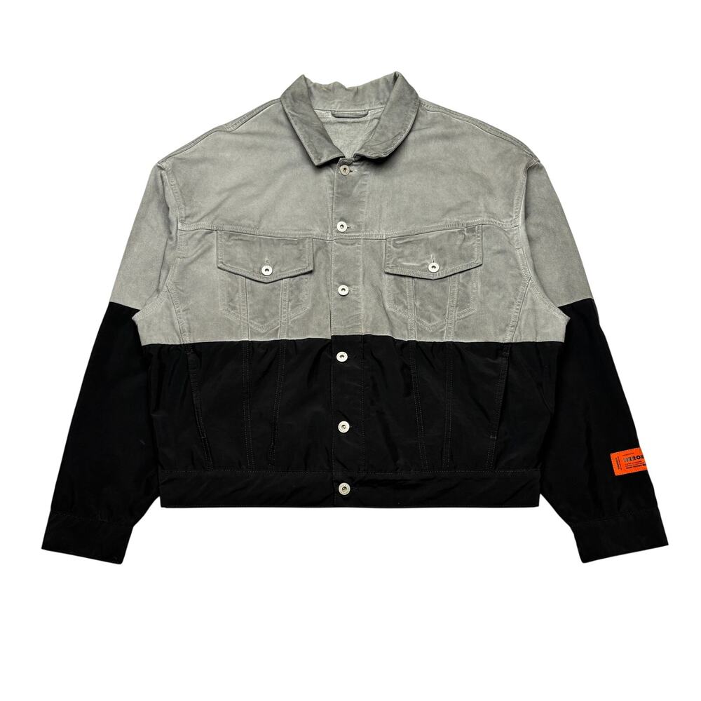 Heron Preston Half and Half Trucker Jacket Men's M Two Tone Denim Streetwear